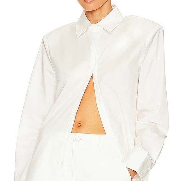 Atoir Tops - ATOIR The Maxwell Shirt in White Button Down Collard Padded Shoulder NWT